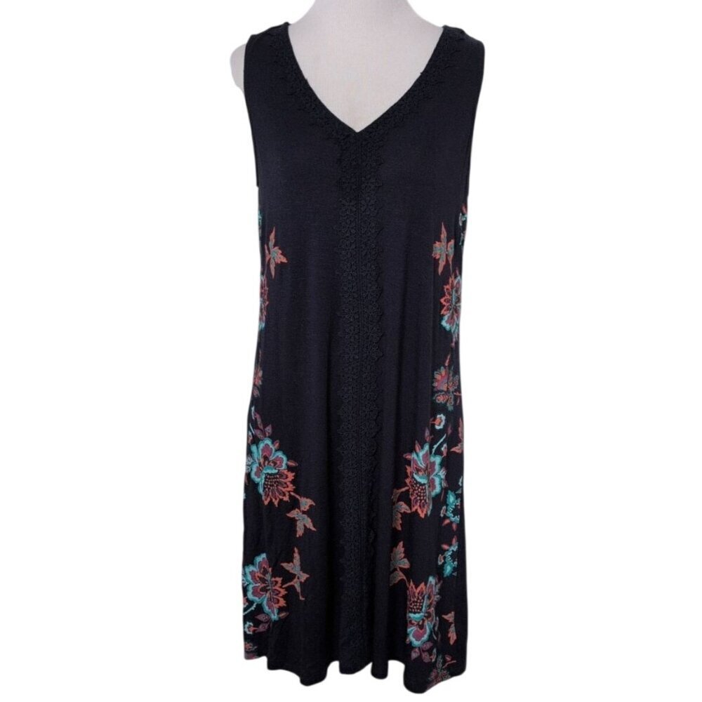 Kate & Sam Paradise Dream Dress Womens Petite Size Medium Blue Stretch NEW